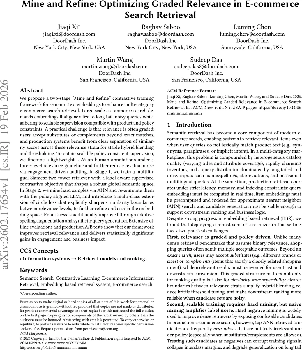 Mine and Refine: Optimizing Graded Relevance in E-commerce Search Retrieval