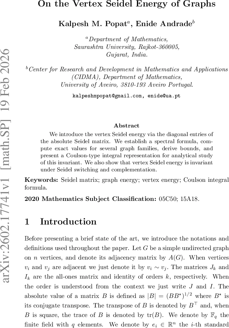 On the Vertex Seidel Energy of Graphs