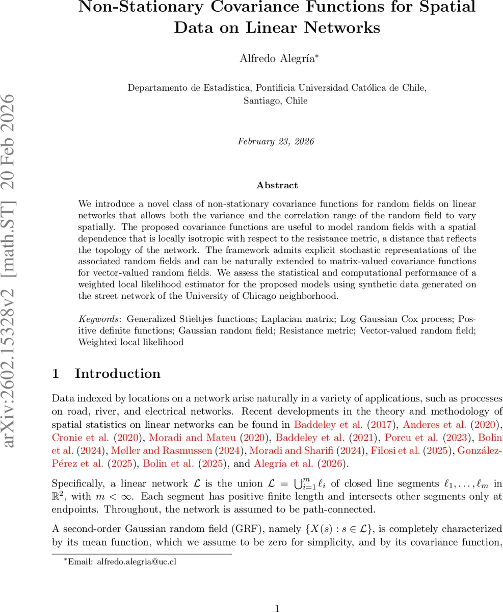 Non-Stationary Covariance Functions for Spatial Data on Linear Networks