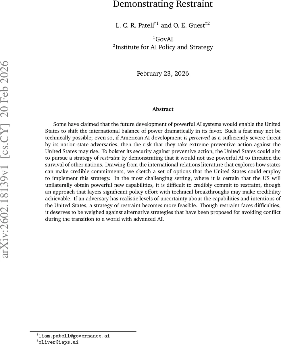 Demonstrating Restraint