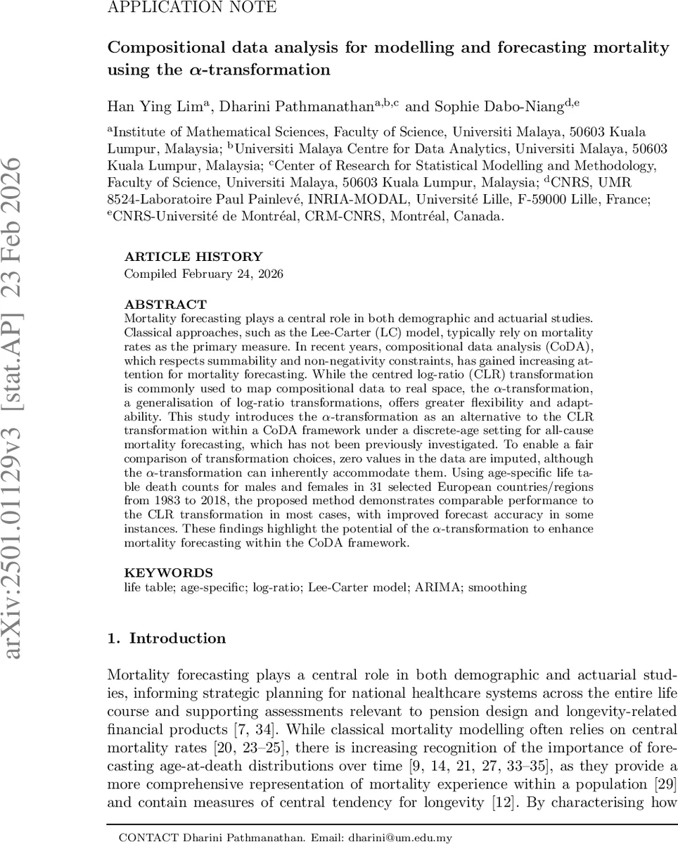 Compositional data analysis for modelling and forecasting mortality using the α-transformation