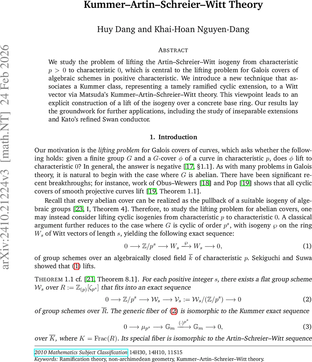 Kummer-Artin-Schreier-Witt Theory