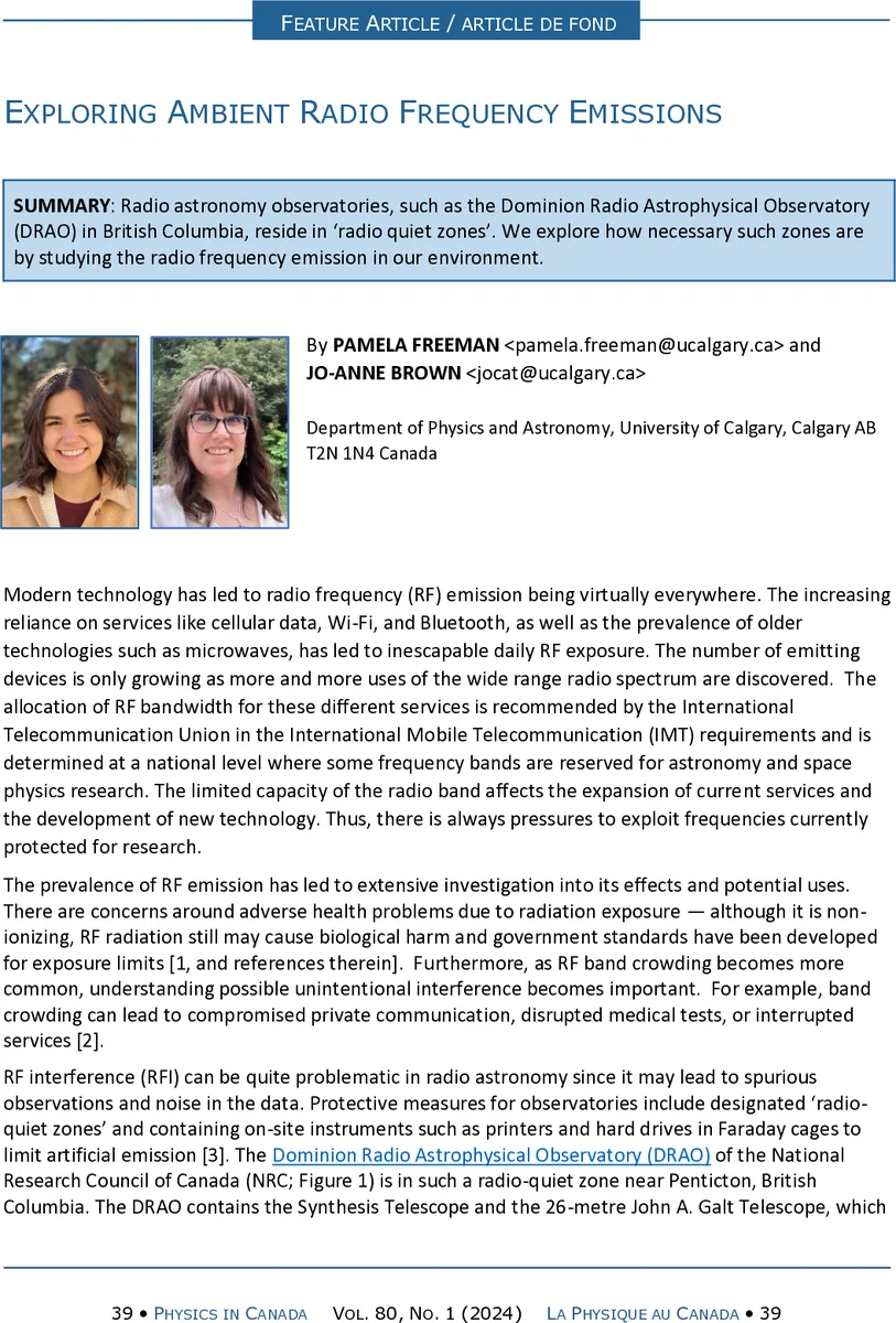 Exploring Ambient Radio Frequency Emissions