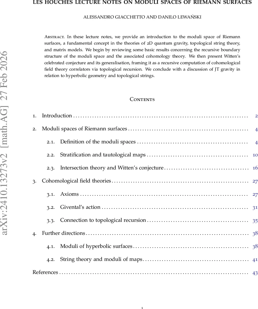 Les Houches lecture notes on moduli spaces of Riemann surfaces