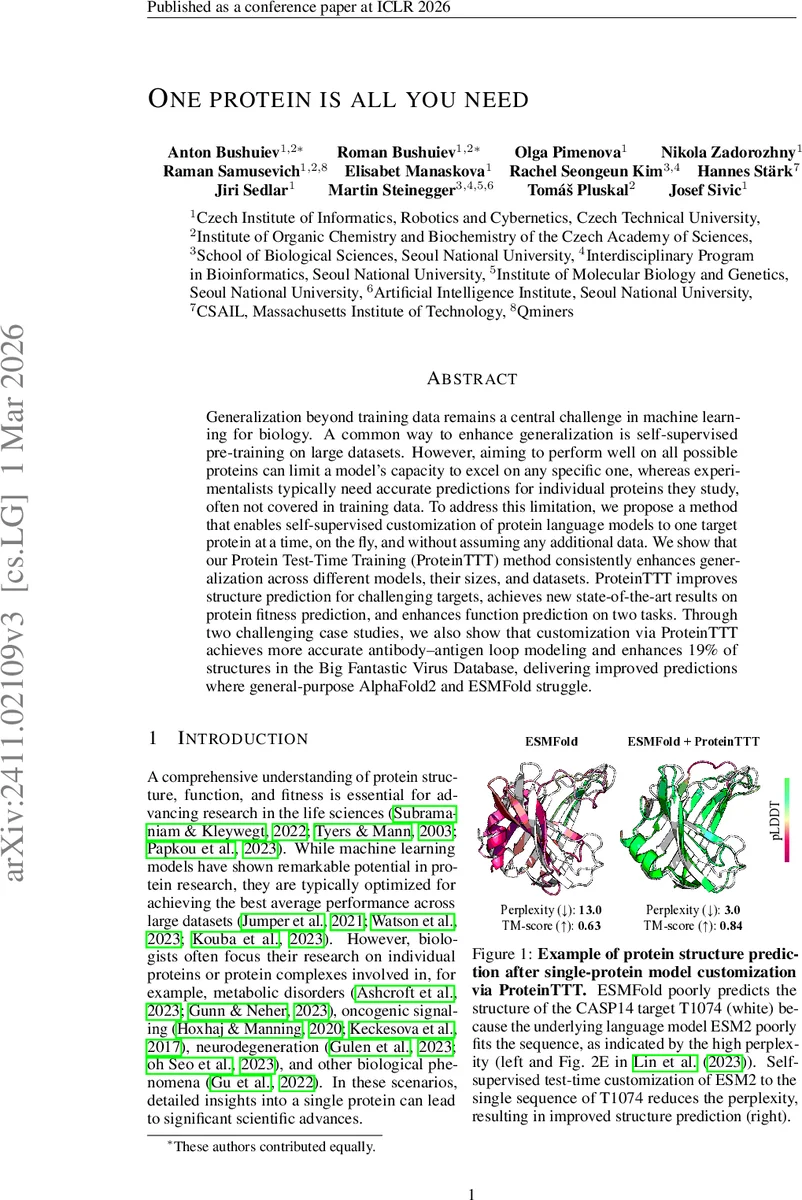 One protein is all you need