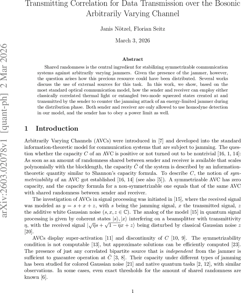 Transmitting Correlation for Data Transmission over the Bosonic Arbitrarily Varying Channel
