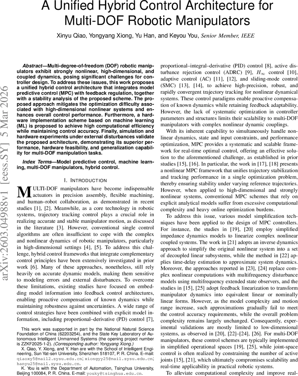 A Unified Hybrid Control Architecture for Multi-DOF Robotic Manipulators