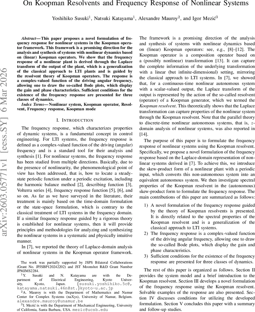 On Koopman Resolvents and Frequency Response of Nonlinear Systems