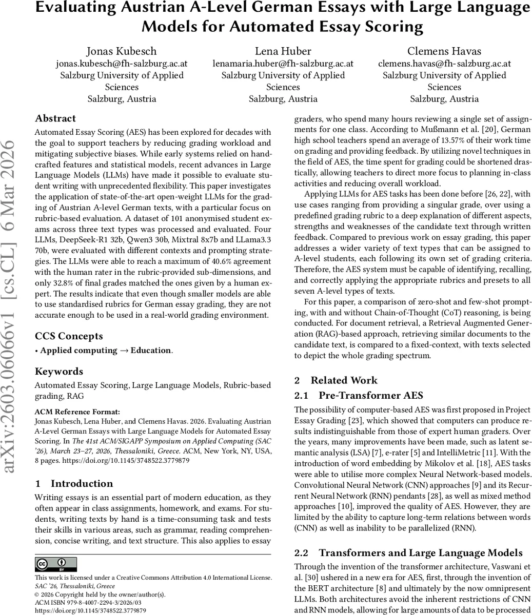 Evaluating Austrian A-Level German Essays with Large Language Models for Automated Essay Scoring