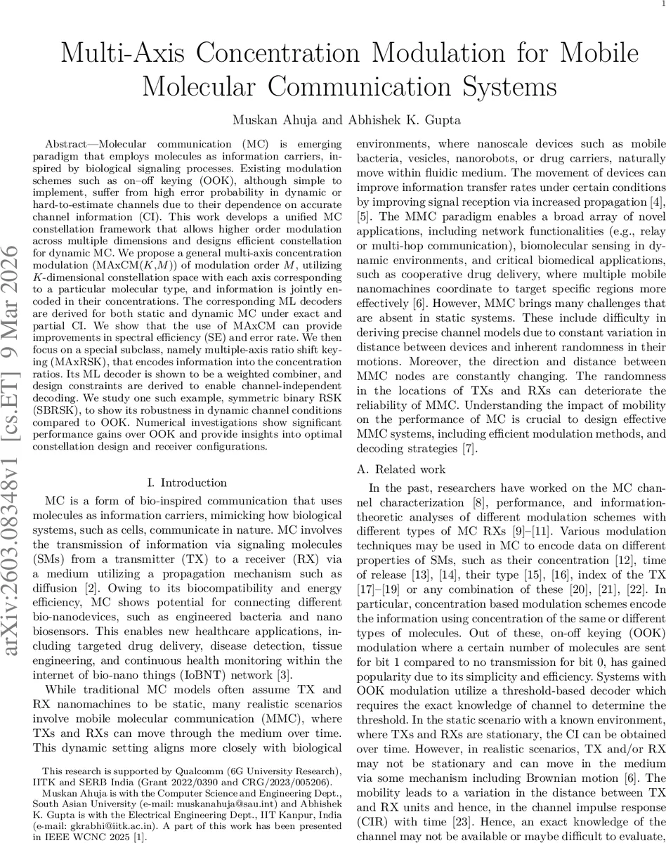 Multi-Axis Concentration Modulation for Mobile Molecular Communication Systems