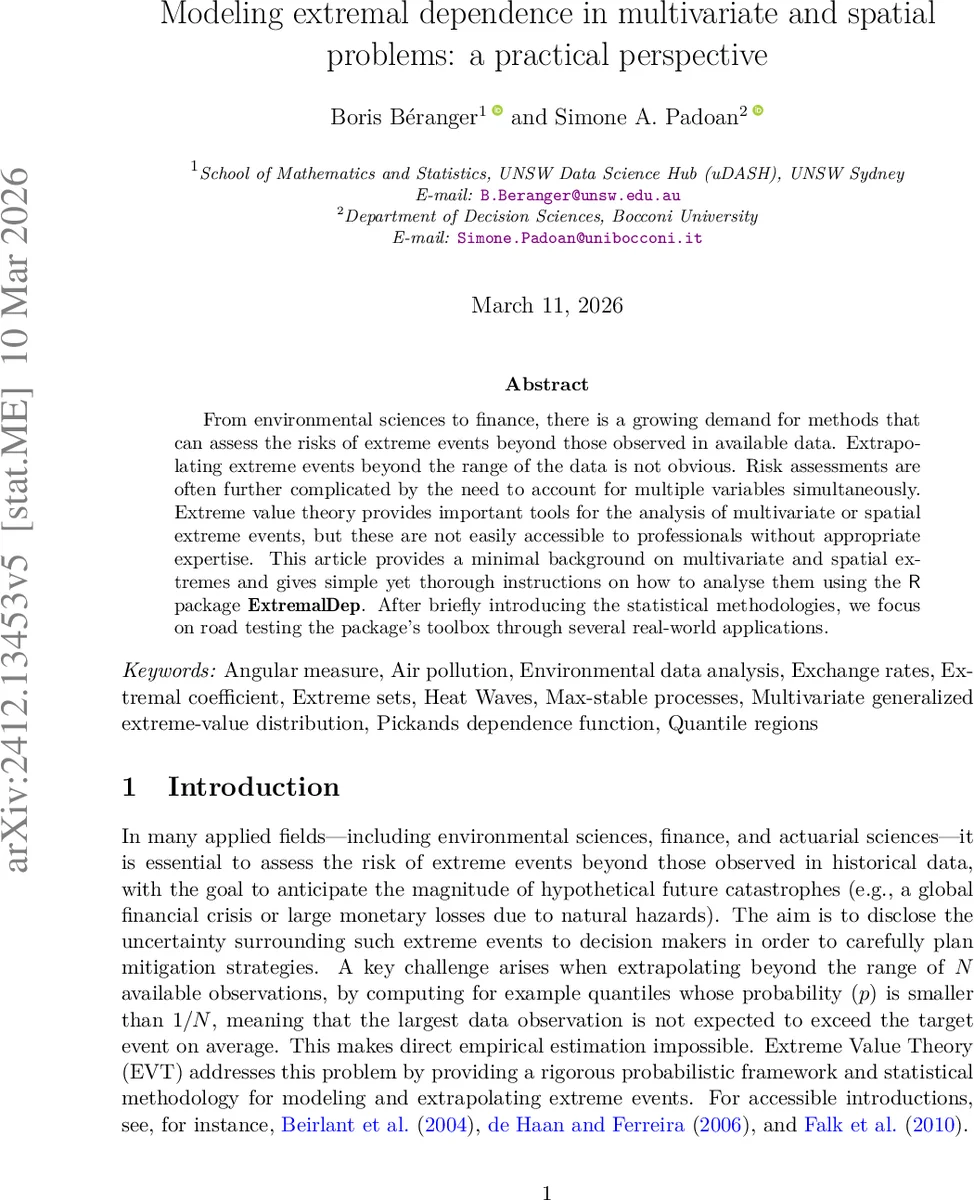 Modeling extremal dependence in multivariate and spatial problems: a practical perspective