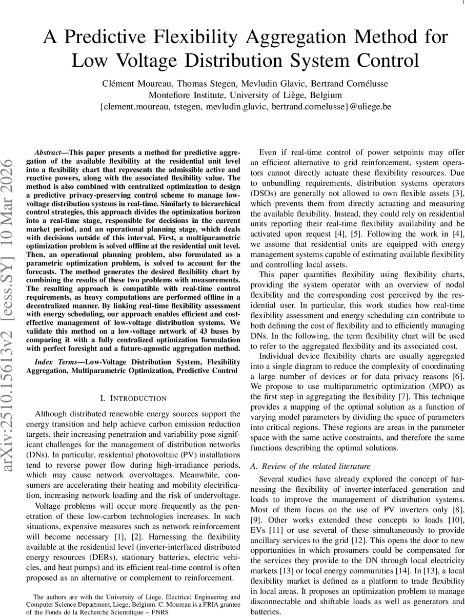 A Predictive Flexibility Aggregation Method for Low Voltage Distribution System Control