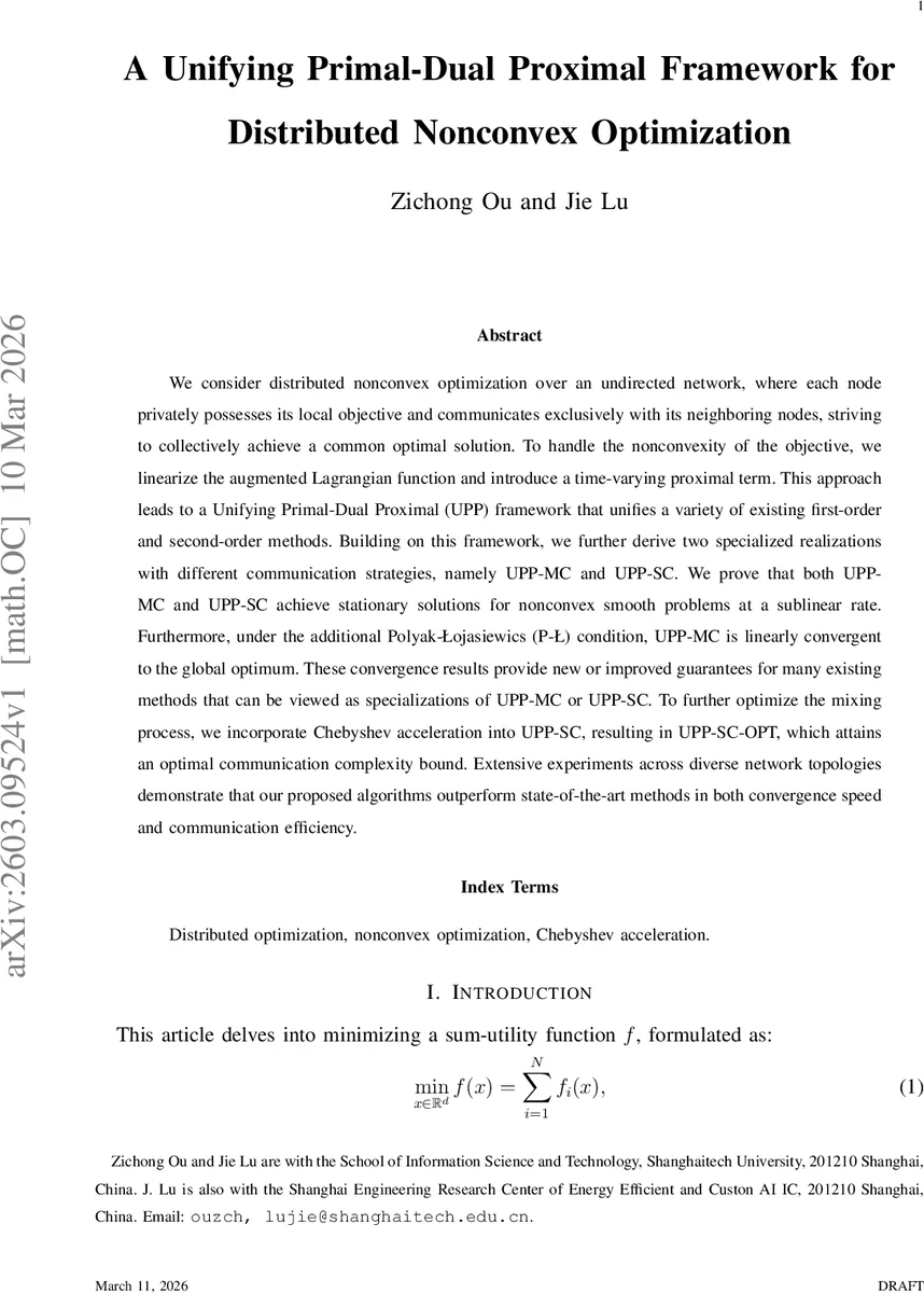 A Unifying Primal-Dual Proximal Framework for Distributed Nonconvex Optimization
