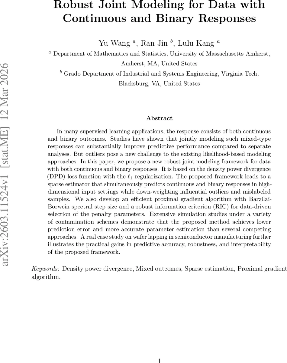 Robust Joint Modeling for Data with Continuous and Binary Responses