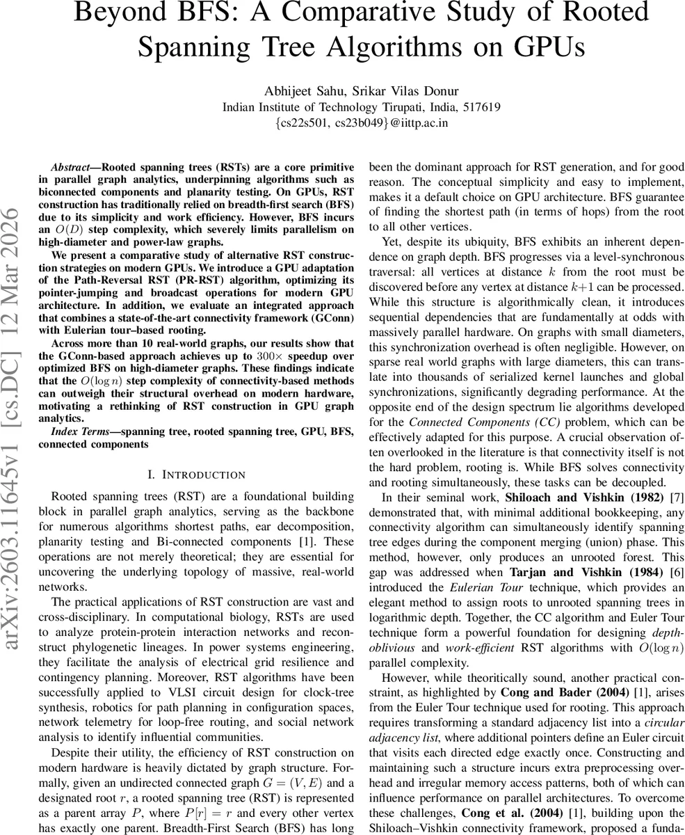Beyond BFS: A Comparative Study of Rooted Spanning Tree Algorithms on GPUs