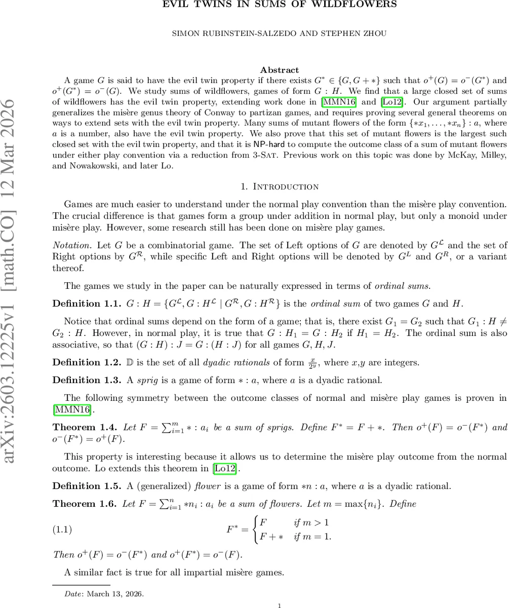 Evil Twins in Sums of Wildflowers