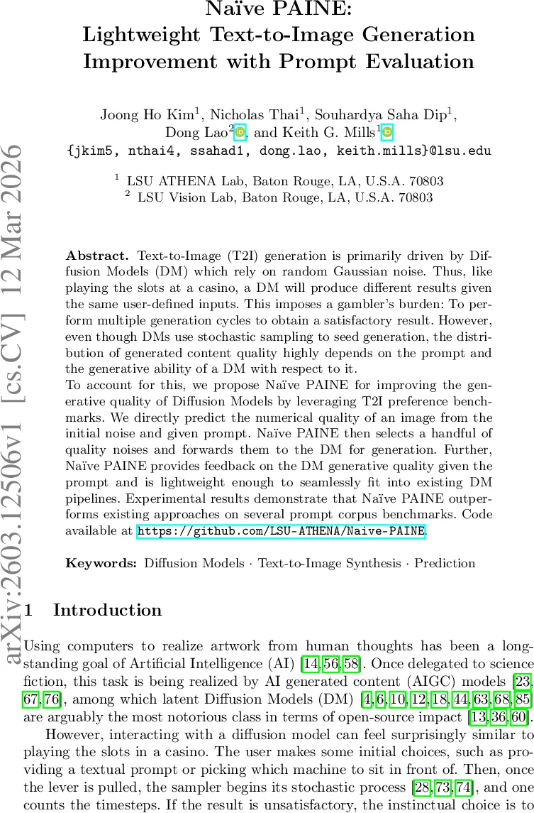 Naïve PAINE: Lightweight Text-to-Image Generation Improvement with Prompt Evaluation