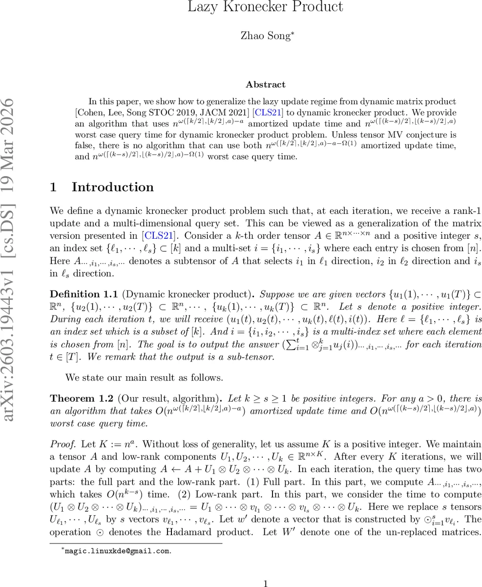 Lazy Kronecker Product