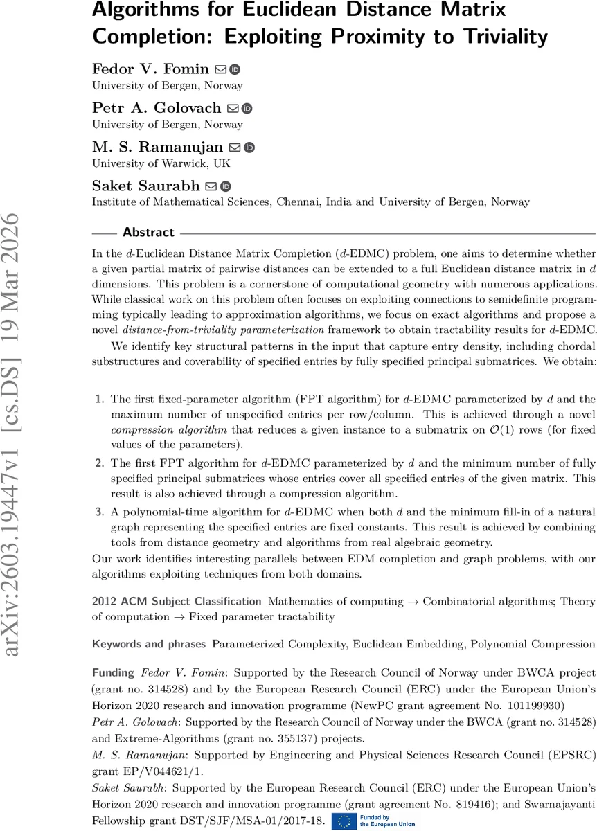Algorithms for Euclidean Distance Matrix Completion: Exploiting Proximity to Triviality