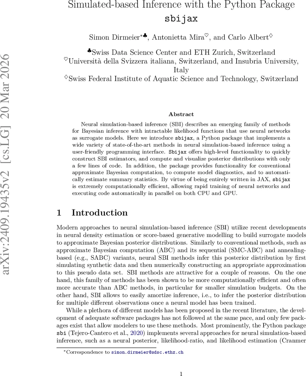 Simulation-based Inference with the Python Package sbijax
