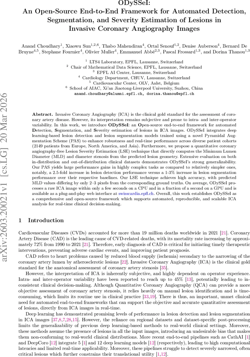 ODySSeI: An Open-Source End-to-End Framework for Automated Detection, Segmentation, and Severity Estimation of Lesions in Invasive Coronary Angiography Images