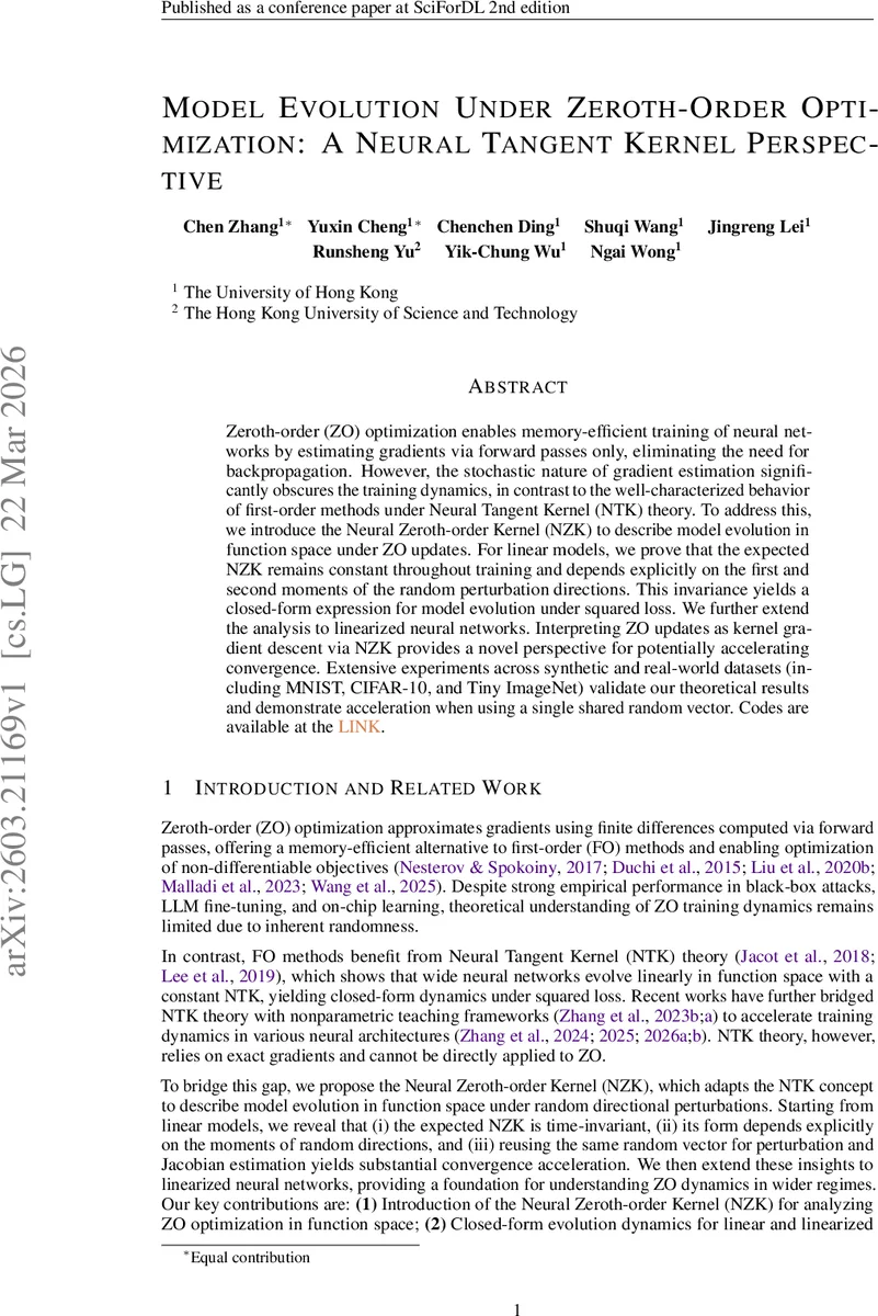 Model Evolution Under Zeroth-Order Optimization: A Neural Tangent Kernel Perspective