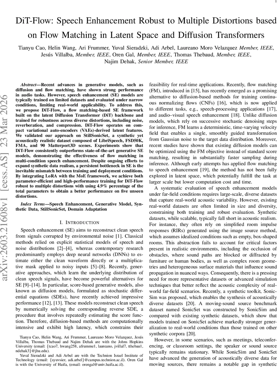 DiT-Flow: Speech Enhancement Robust to Multiple Distortions based on Flow Matching in Latent Space and Diffusion Transformers