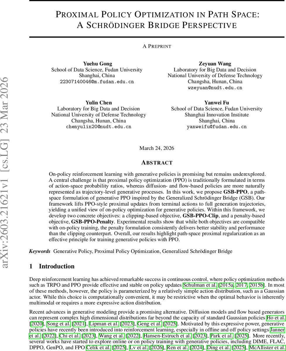 Proximal Policy Optimization in Path Space: A Schrödinger Bridge Perspective