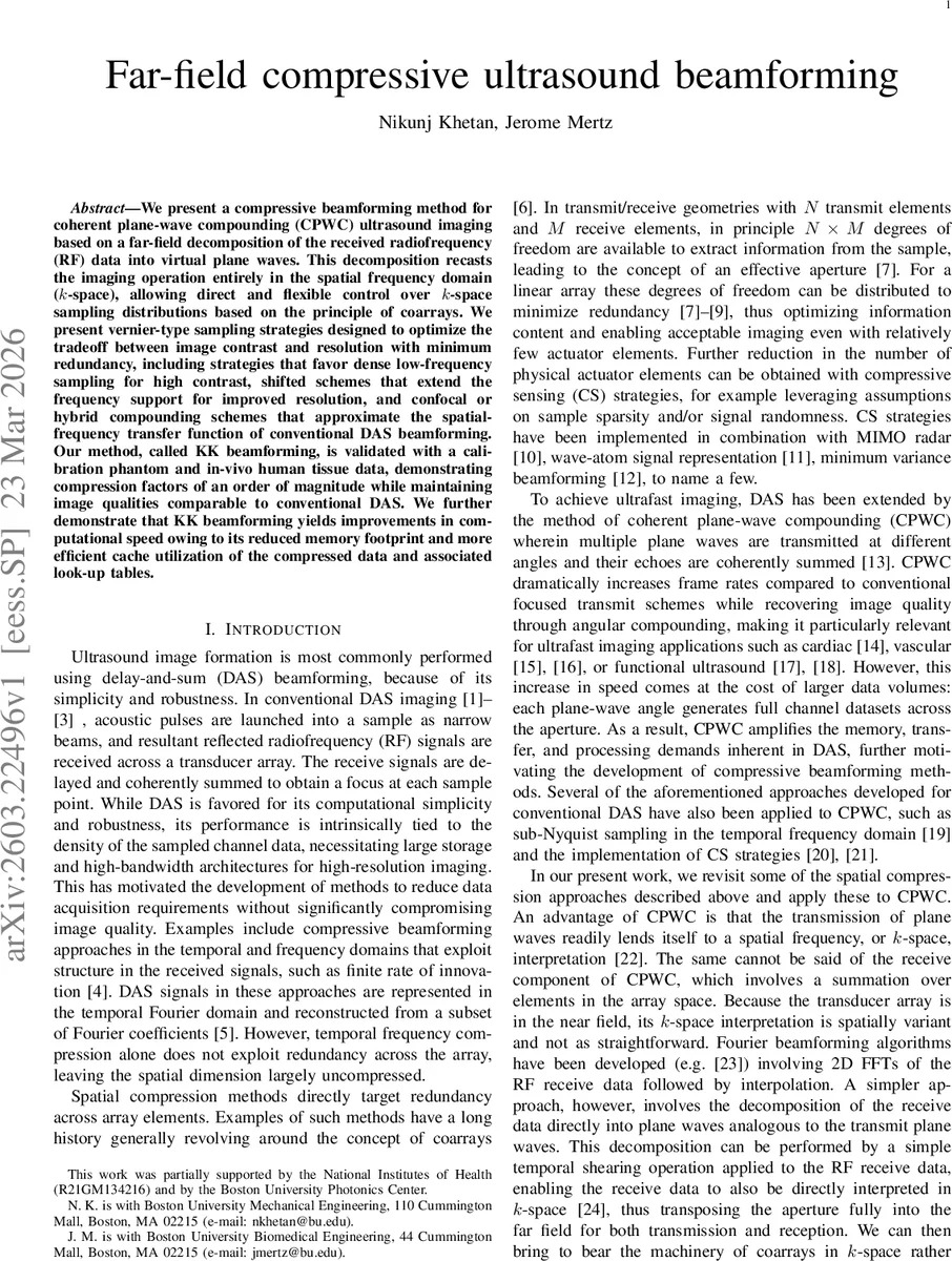 Far-field compressive ultrasound beamforming