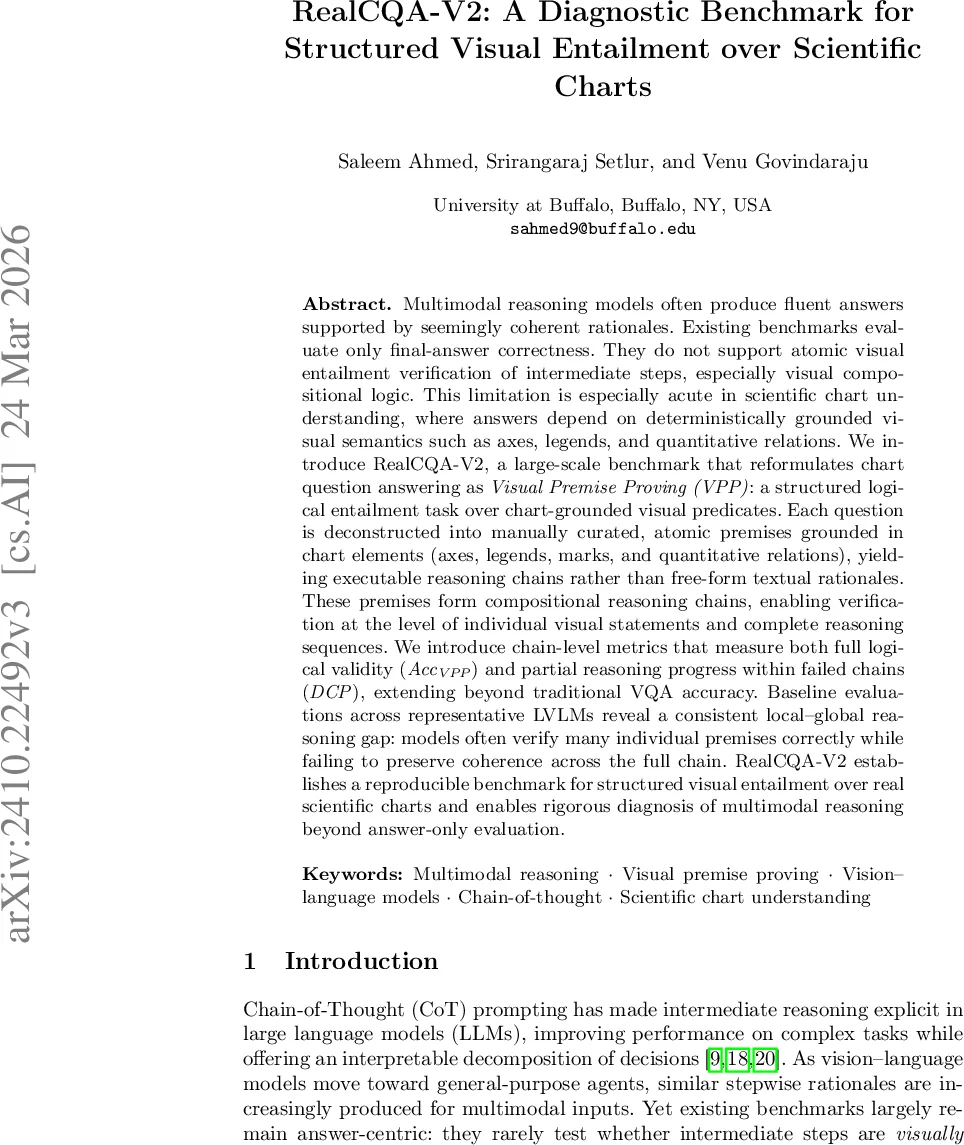 RealCQA-V2: A Diagnostic Benchmark for Structured Visual Entailment over Scientific Charts