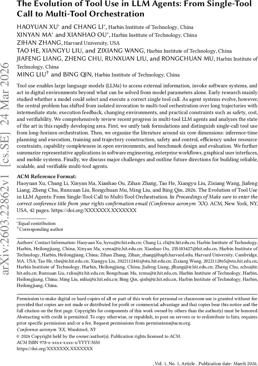 The Evolution of Tool Use in LLM Agents: From Single-Tool Call to Multi-Tool Orchestration
