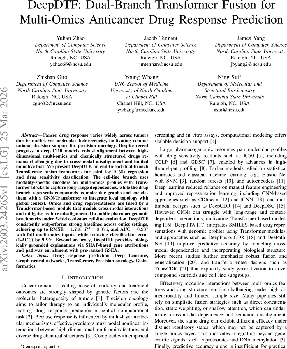 DeepDTF: Dual-Branch Transformer Fusion for Multi-Omics Anticancer Drug Response Prediction
