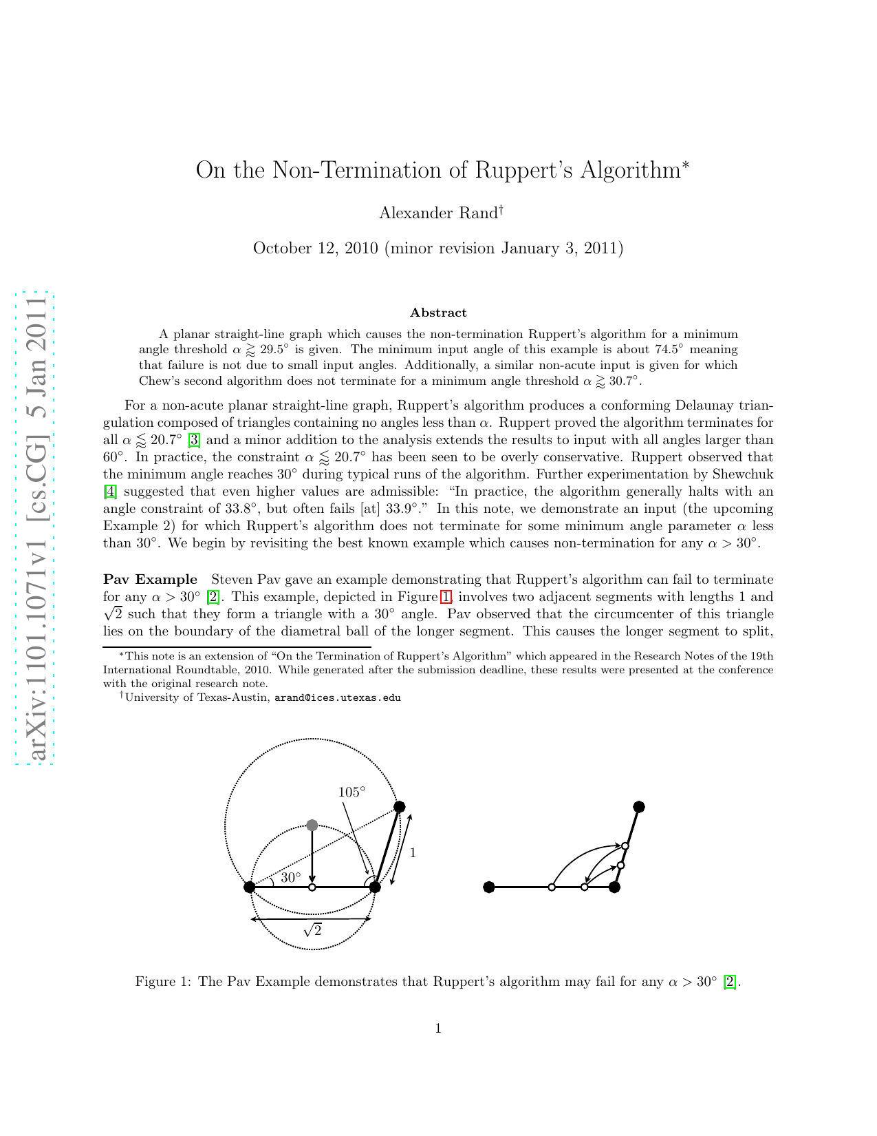 On the Non-Termination of Rupperts Algorithm