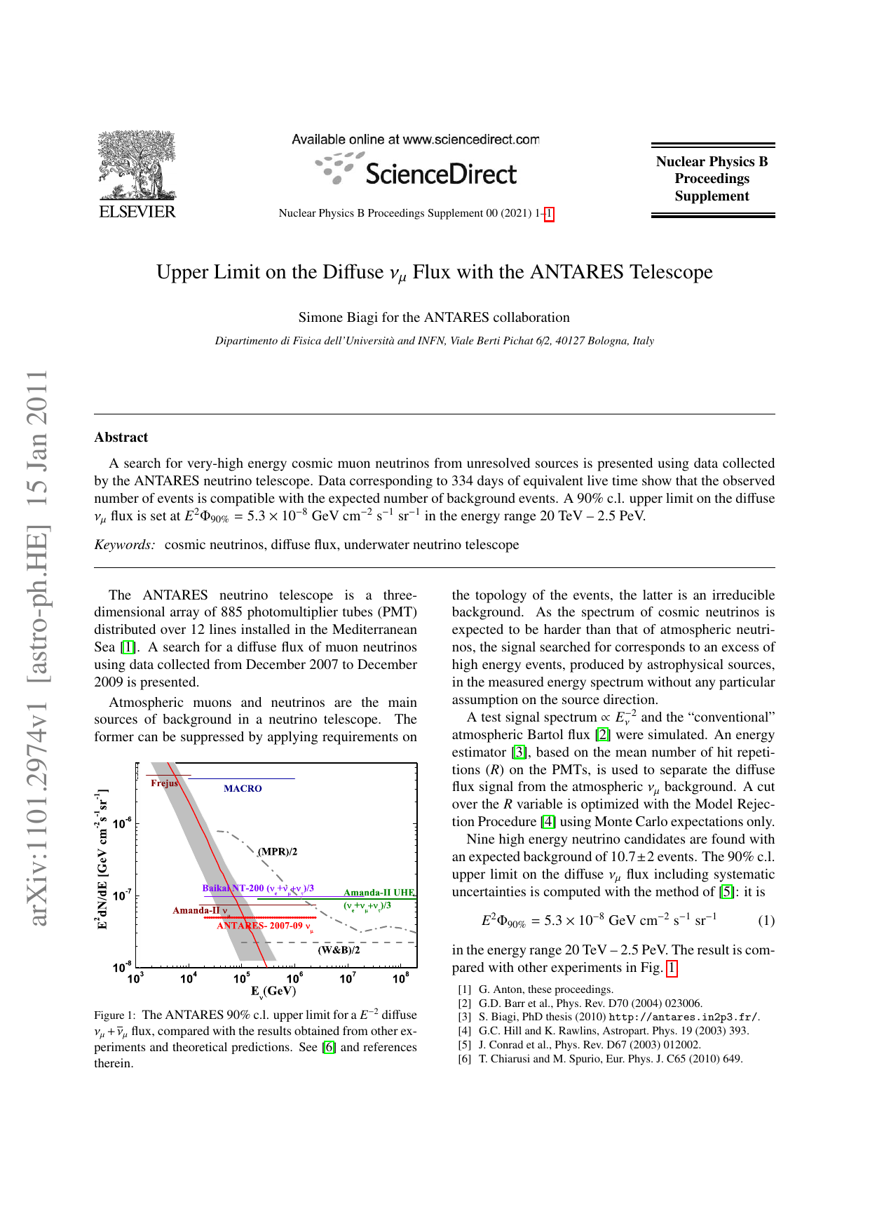Upper Limit on the Diffuse $nu_mu$ Flux with the ANTARES Telescope
