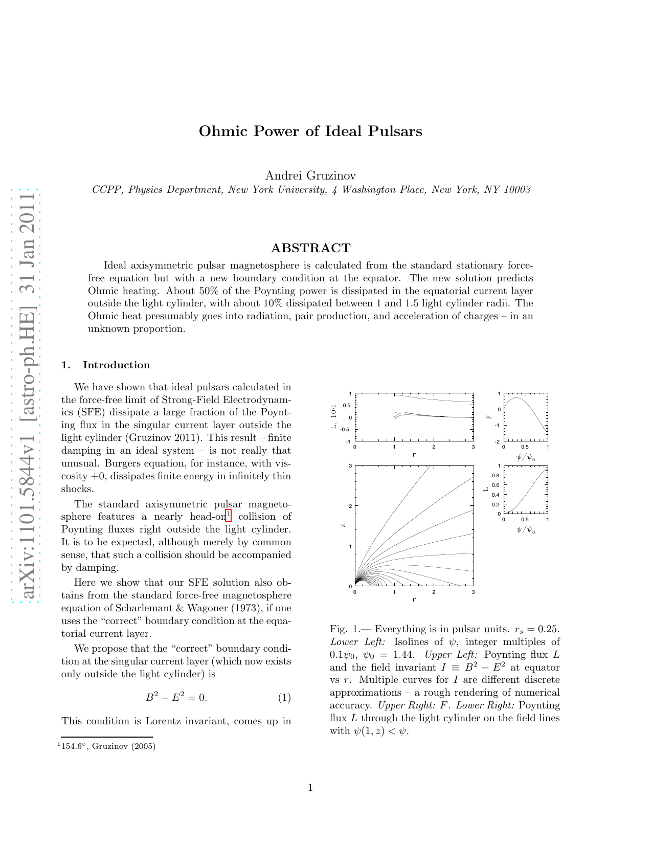Ohmic Power of Ideal Pulsars