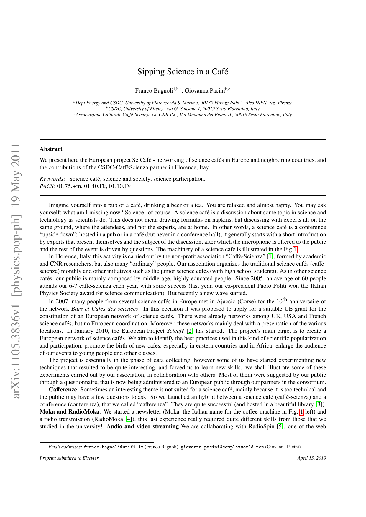 Sipping Science in a Cafe