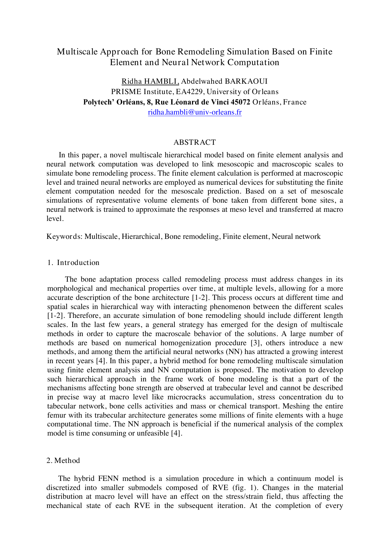 Multiscale approach for bone remodeling simulation based on finite   element and neural network computation