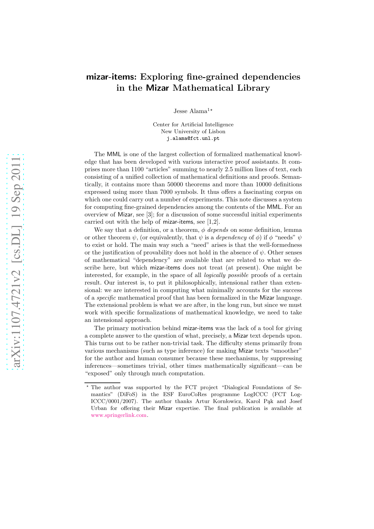 mizar-items: Exploring fine-grained dependencies in the Mizar   Mathematical Library