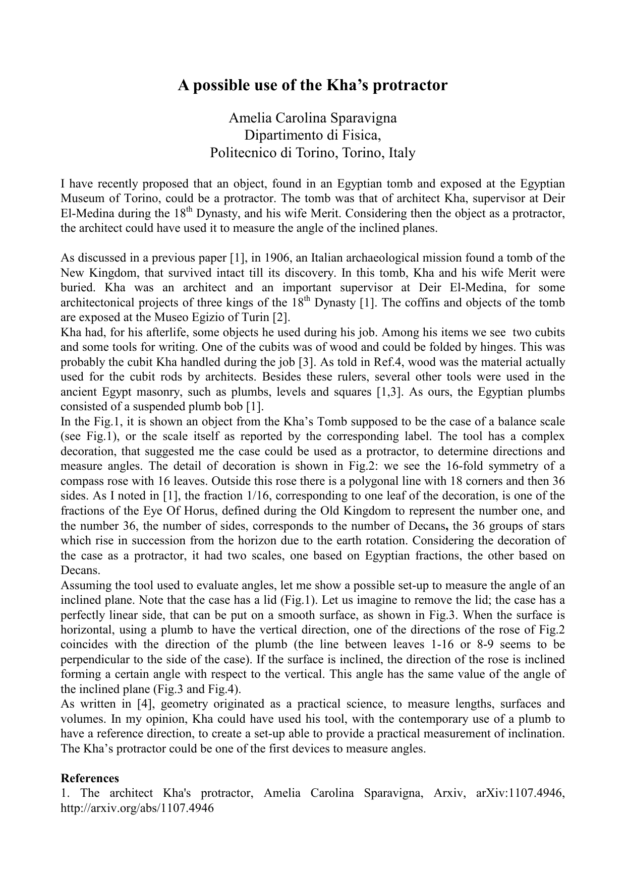 A possible use of the Khas protractor