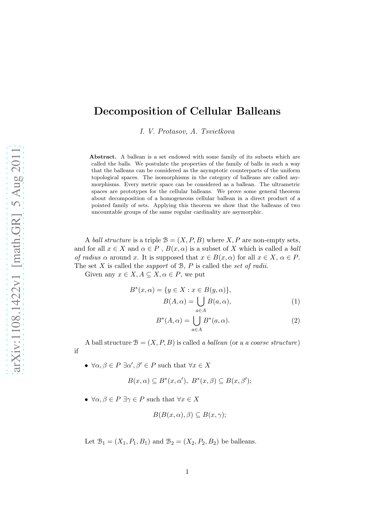 Decomposition of Cellular Balleans
