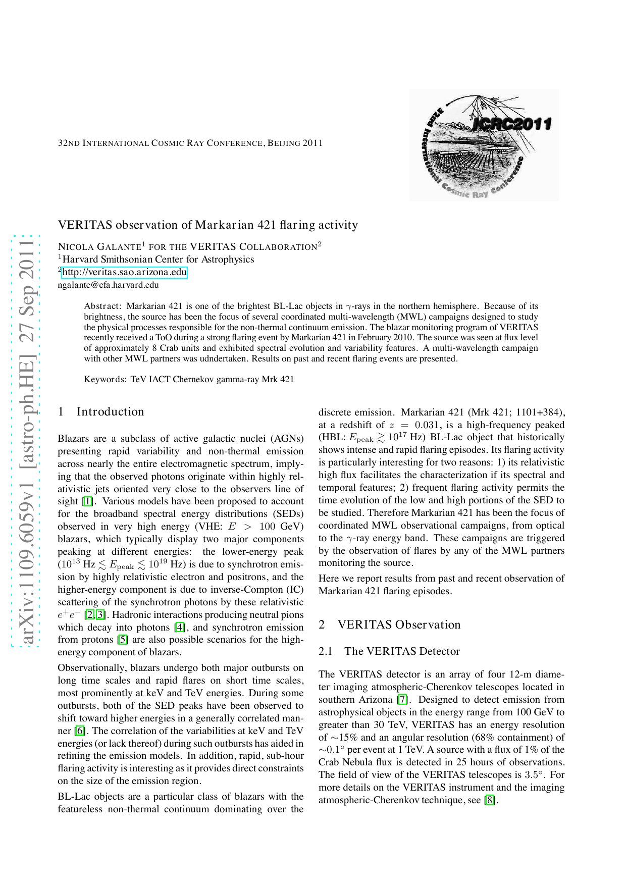 VERITAS observation of Markarian 421 flaring activity