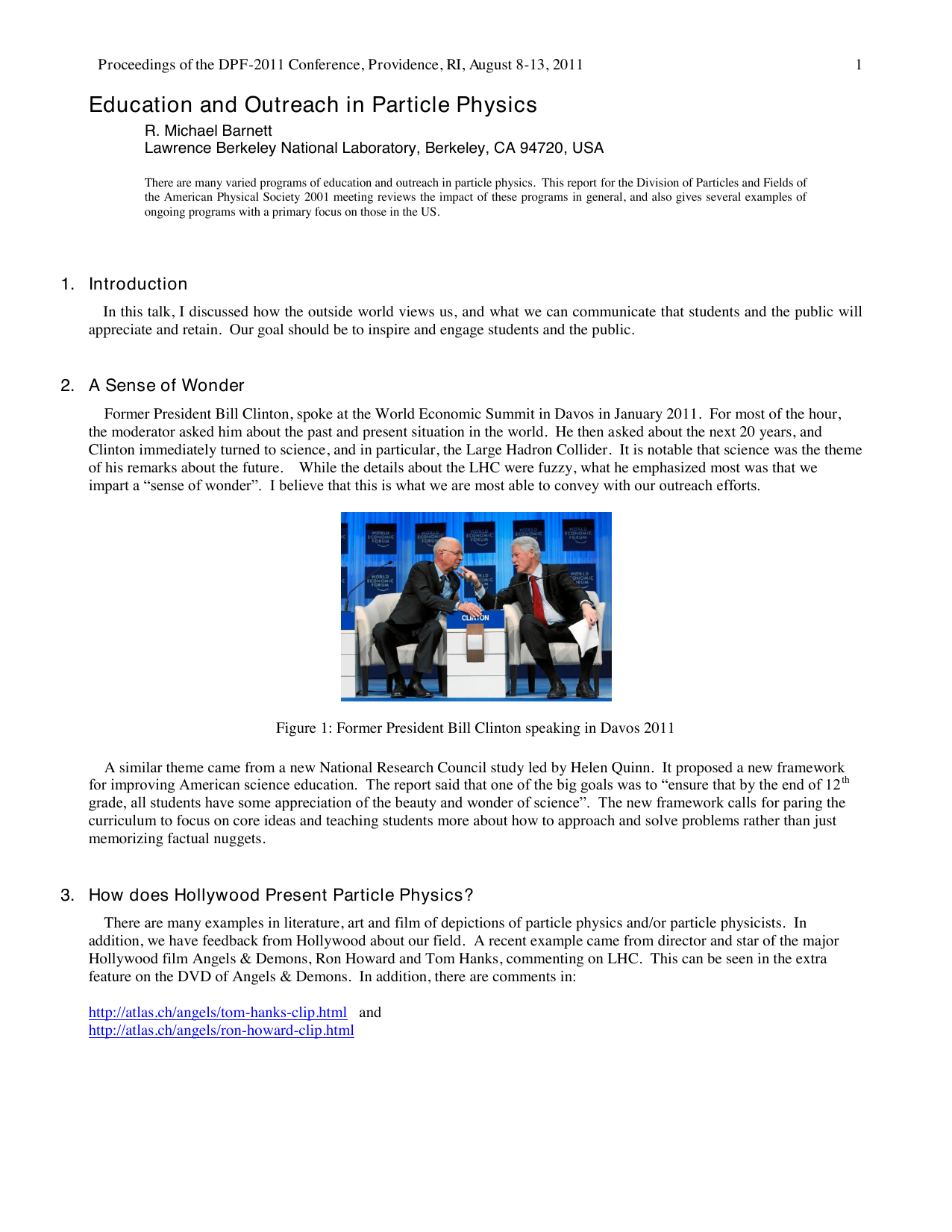 Education and Outreach in Particle Physics