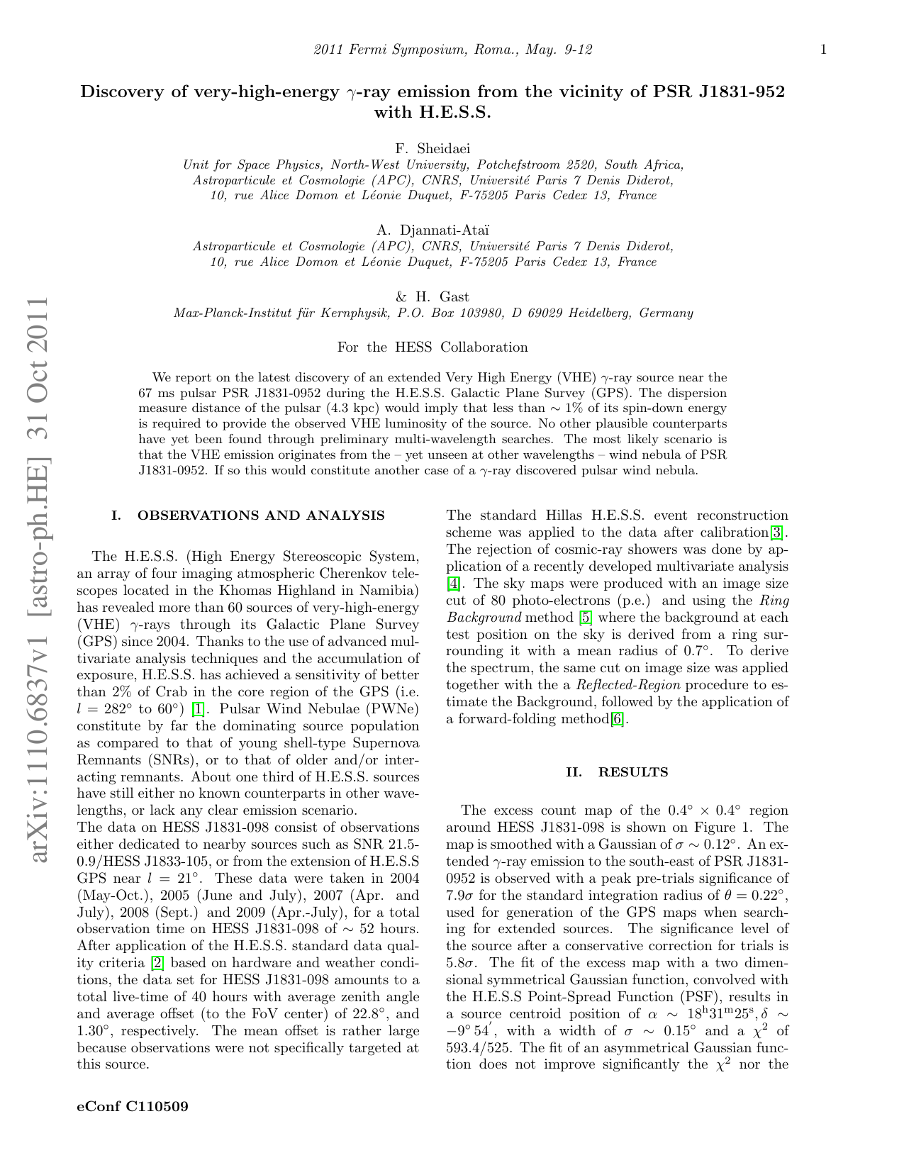 Discovery of very-high-energy gamma-ray emission from the vicinity of   PSR J1831-952 with H.E.S.S