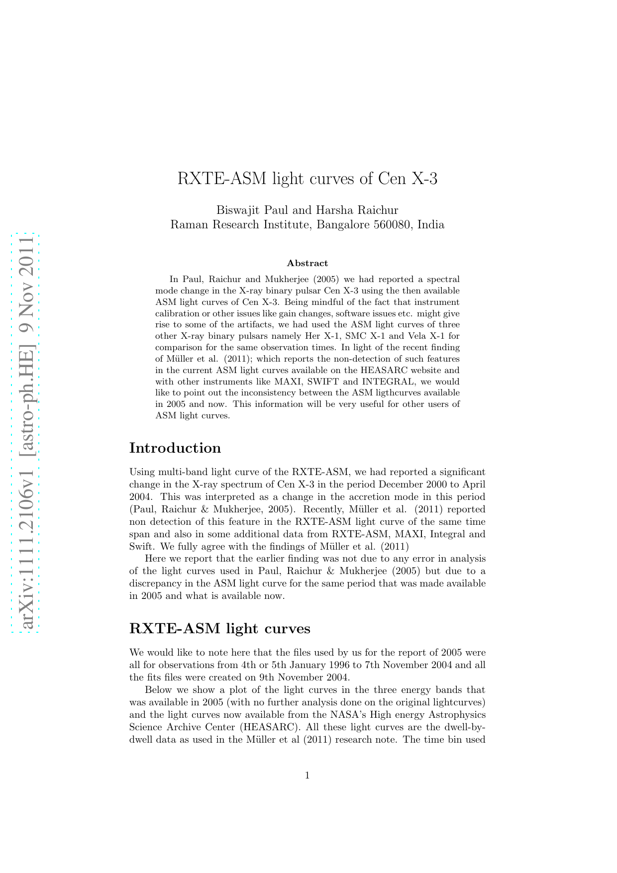 RXTE-ASM light curves of Cen X-3