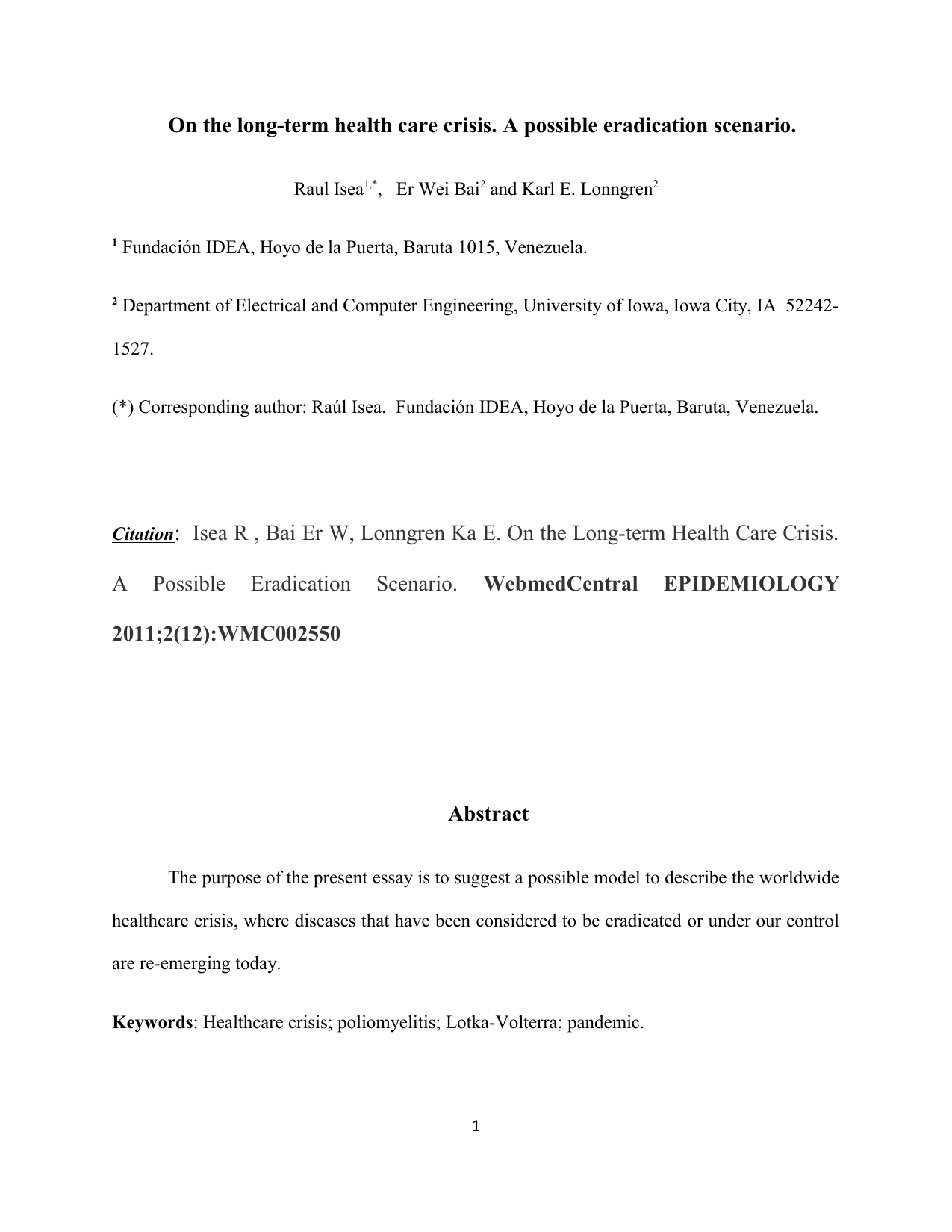 전염병의 근절 가능성과 순환적 양상: 폴리오와 말라리아 사례를 중심으로