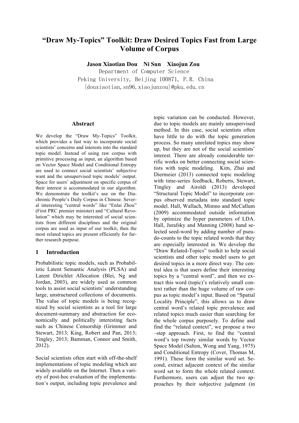 원하는 주제를 그려보세요: 대규모 코퍼스에서 관련 주제 빠르게 찾기