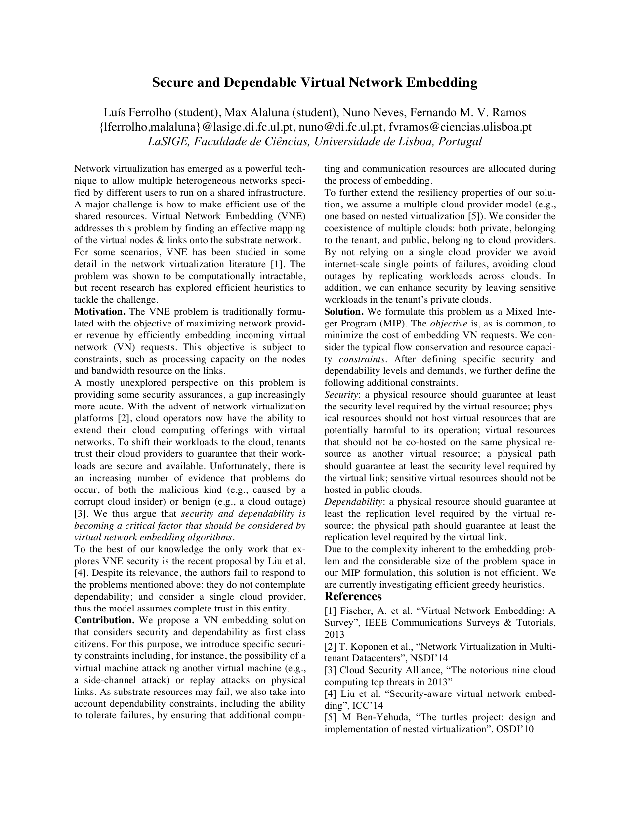 보안과 신뢰성으로 강화된 가상 네트워크 임베딩