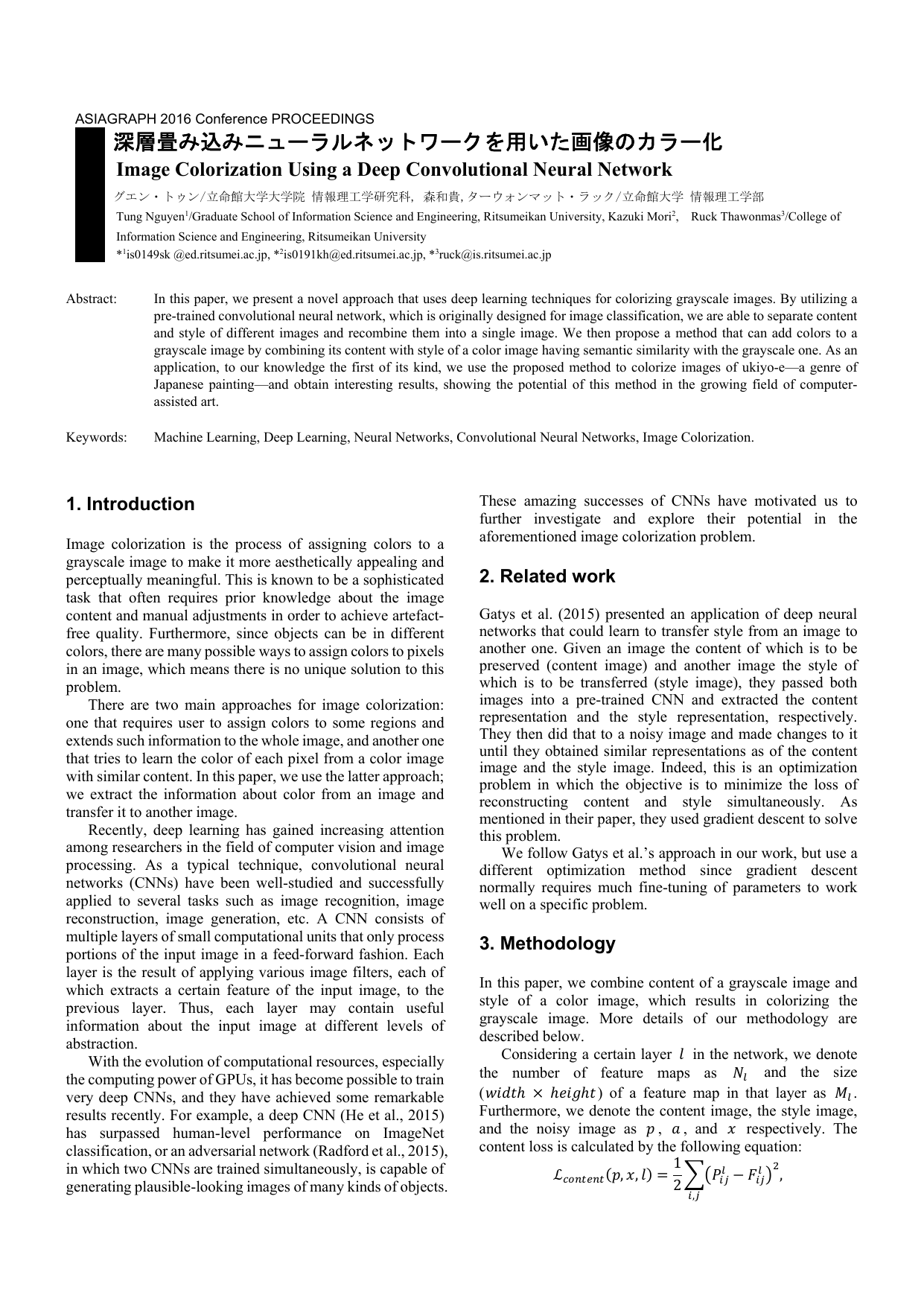 Image Colorization Using a Deep Convolutional Neural Network