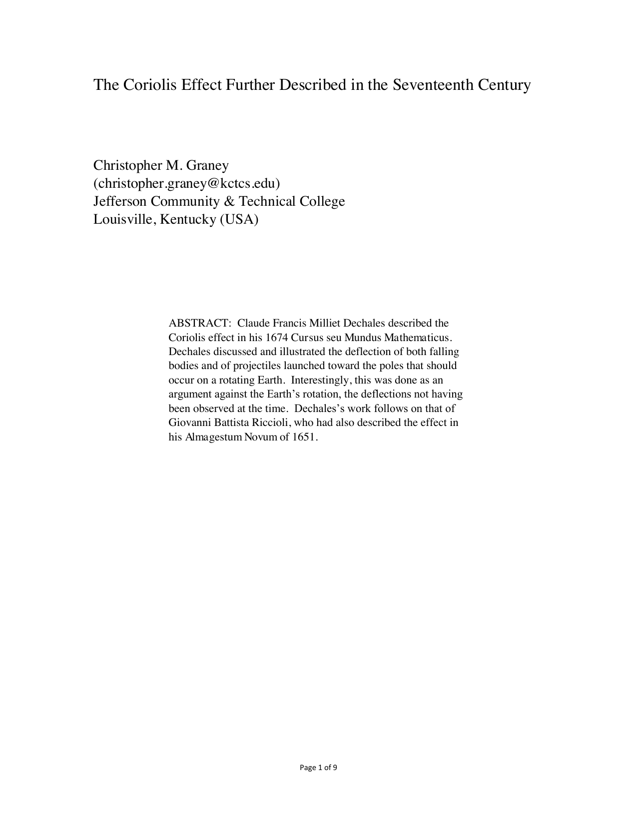 코리올리스 효과: 역사 속에서 발견한 과학의 미스터리