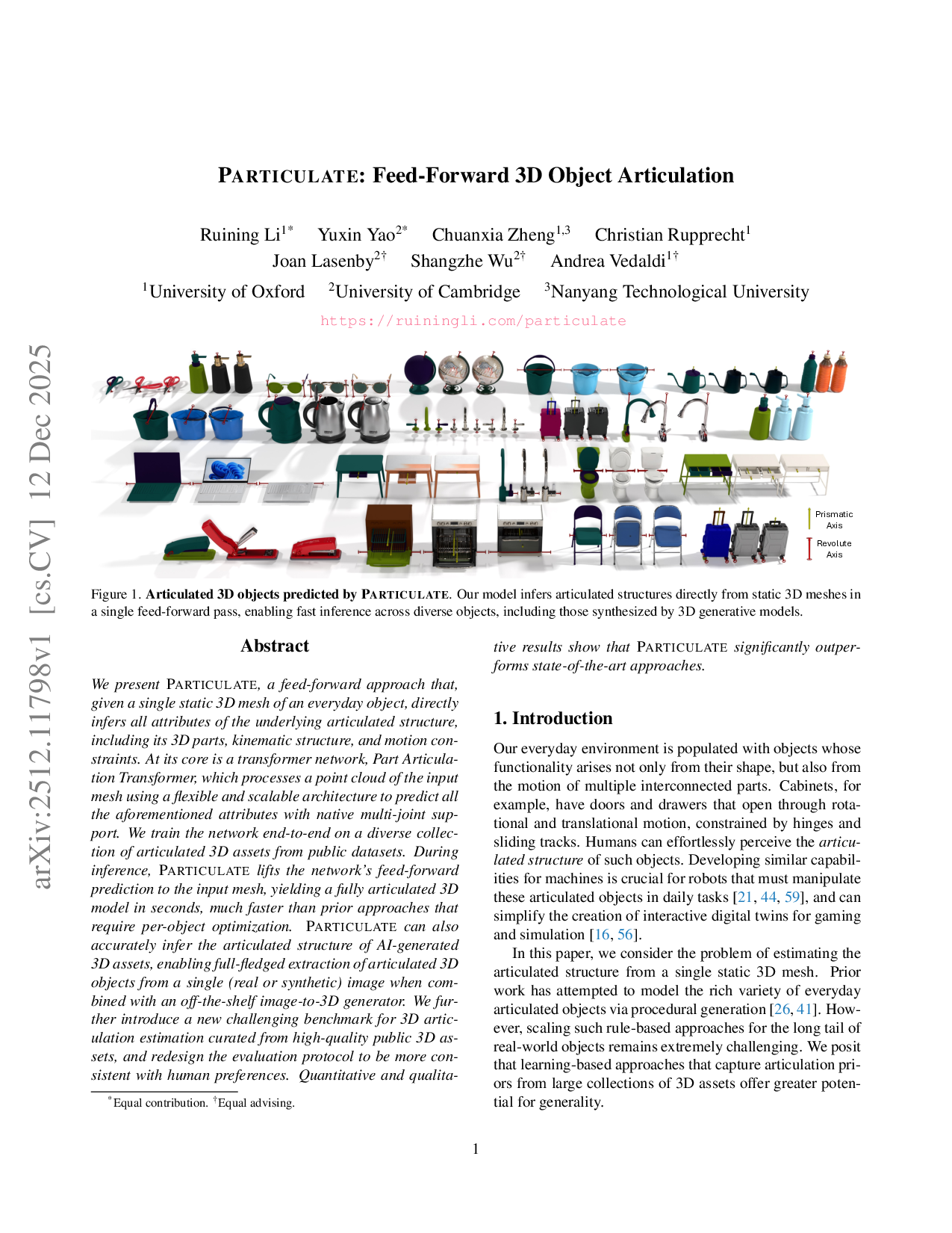 Particulate: Feed-Forward 3D Object Articulation